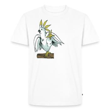 Jardin zoologique Cockatoo Oiseau - T-shirt Premium bio Homme - blanc - Devant - Nico (187cm)
