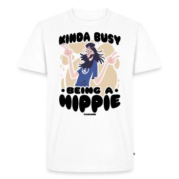 Hippy - Men's Premium Organic T-Shirt - white - Front - Nico (187cm)