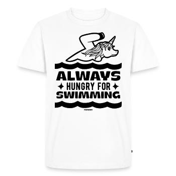 Natation Sauveteur Cours de natation Piscine extérieure Cadeau - T-shirt Premium bio Homme - blanc - Devant - Nico (187cm)