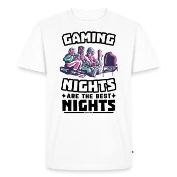 Gaming - Men's Premium Organic T-Shirt - white - Front - Nico (187cm)