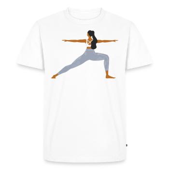 Méditation Yoga Femme Fille Tante Sports - T-shirt Premium bio Homme - blanc - Devant - Nico (187cm)