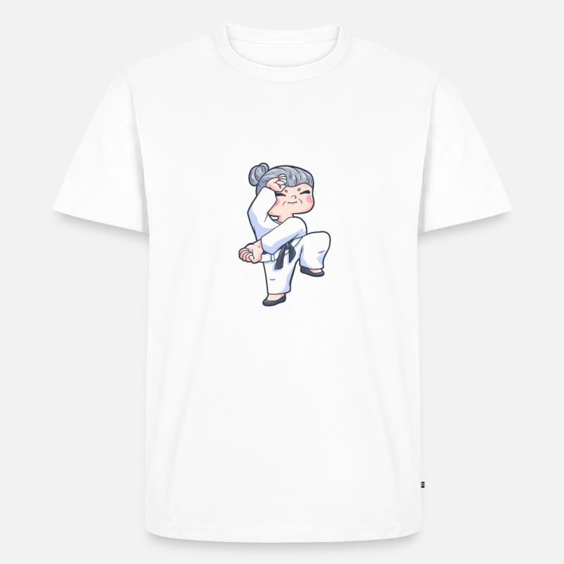 Ask Me About Karate - Männer Premium Bio T-Shirt - Weiß