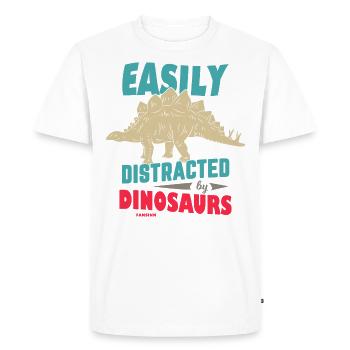 Easily Distracted By Dinosaurs - Men's Premium Organic T-Shirt - white - Front - Nico (187cm)