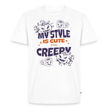 doux et effrayant Halloween - T-shirt Premium bio Homme - blanc - Devant - Nico (187cm)