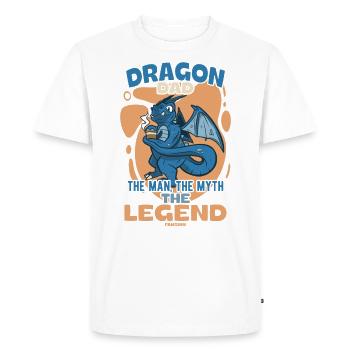 Dragon Dad The Man The Myth The Legend - Men's Premium Organic T-Shirt - white - Front - Nico (187cm)