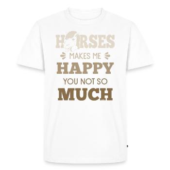 Horses make me happy - Men's Premium Organic T-Shirt - white - Front - Nico (187cm)