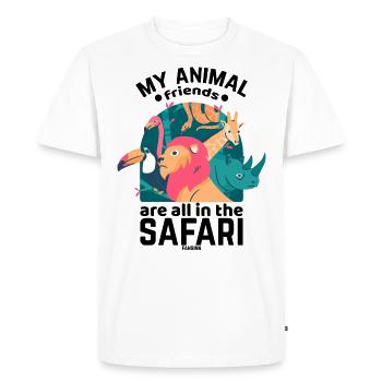 Safari - T-shirt Premium bio Homme - blanc - Devant - Nico (187cm)