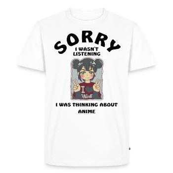 Sorry I Wasn't Listening Anime - Men's Premium Organic T-Shirt - white - Front - Nico (187cm)