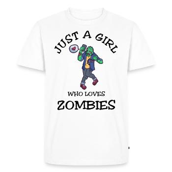 Juste une fille qui aime les zombies - T-shirt Premium bio Homme - blanc - Devant - Nico (187cm)