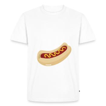 délicieux hot-dog à la moutarde dans un petit pain - T-shirt Premium bio Homme - blanc - Devant - Nico (187cm)