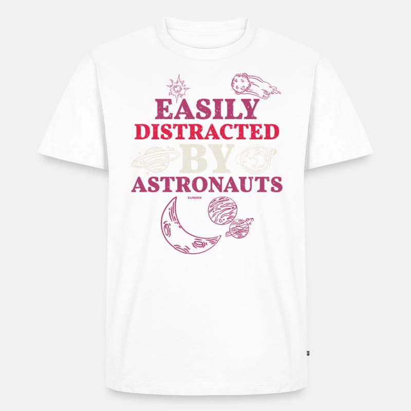 simplement distrait par les astronautes - T-shirt Premium bio Homme - blanc