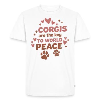 Corgi est la clé de la liberté mondiale - T-shirt Premium bio Homme - blanc - Devant - Nico (187cm)