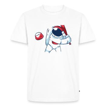 Chauve-souris de baseball espace comète planète - T-shirt Premium bio Homme - blanc - Devant - Nico (187cm)