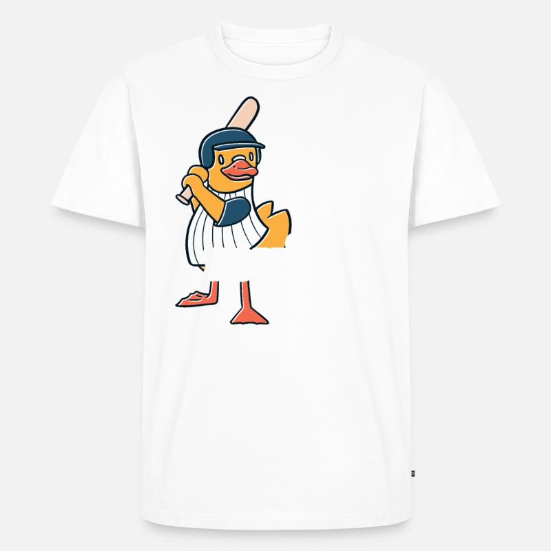 Ente Vogel Baseball Geschenk - Männer Premium Bio T-Shirt - Weiß