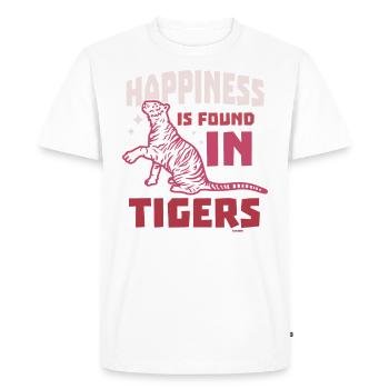 Happiness Is Found In Tigers - Men's Premium Organic T-Shirt - white - Front - Nico (187cm)