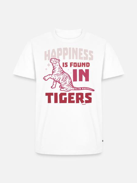 Happiness Is Found In Tigers - Men's Premium Organic T-Shirt - white