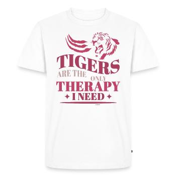 Les tigres sont la thérapie dont j’ai besoin - T-shirt Premium bio Homme - blanc - Devant - Nico (187cm)