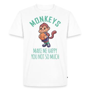 Basketball Ape Chimpanzee Sport - Men's Premium Organic T-Shirt - white - Front - Nico (187cm)