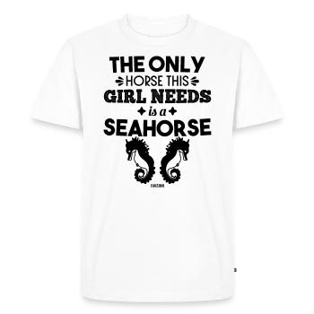 Animal Lovers Seahorse Girl Mama - Men's Premium Organic T-Shirt - white - Front - Nico (187cm)