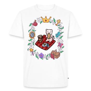 Cat Picnic Fairy Tale - Men's Premium Organic T-Shirt - white - Front - Nico (187cm)