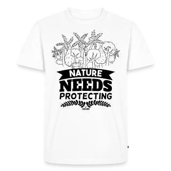La nature doit être protégée - T-shirt Premium bio Homme - blanc - Devant - Nico (187cm)