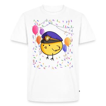 Oiseau d’anniversaire des enfants de la police - T-shirt Premium bio Homme - blanc - Devant - Nico (187cm)