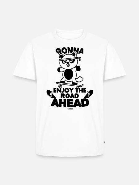 Cat Dog Skateboard Comic - Men's Premium Organic T-Shirt - white