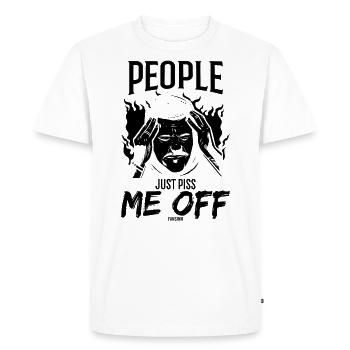 People Just Piss Me Off - Men's Premium Organic T-Shirt - white - Front - Nico (187cm)