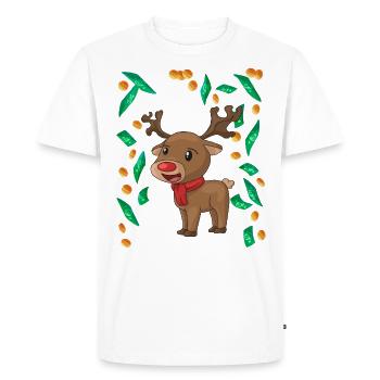 Reindeer Christmas Money Rain - Men's Premium Organic T-Shirt - white - Front - Nico (187cm)