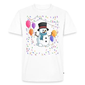 Snowman Winter Ice Party - Men's Premium Organic T-Shirt - white - Front - Nico (187cm)