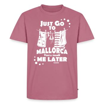 Spanien Mallorca Balearen Insel Urlaub - Männer Premium Bio T-Shirt - Mauve - Vorne - Nico (187cm)