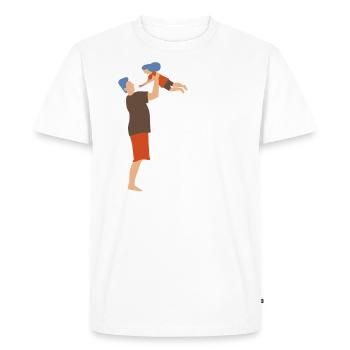 Père et fille - T-shirt Premium bio Homme - blanc - Devant - Nico (187cm)