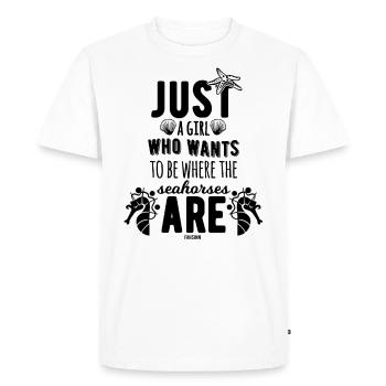 Seahorse Girl Starfish Ocean Holiday - T-shirt Premium bio Homme - blanc - Devant - Nico (187cm)