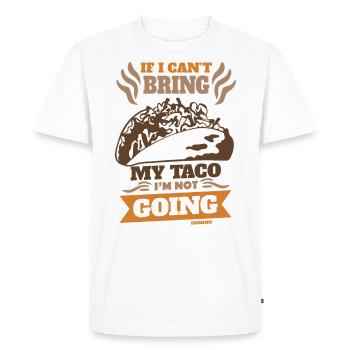 Si je ne peux pas apporter mon taco, je n’y vais pas - T-shirt Premium bio Homme - blanc - Devant - Nico (187cm)