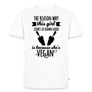 vegan mother girl vegetarian - Men's Premium Organic T-Shirt - white - Front - Nico (187cm)