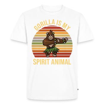 Spirit Animal Gorilla Dance Music - T-shirt Premium bio Homme - blanc - Devant - Nico (187cm)