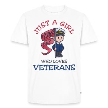 Juste une fille qui aime la Journée des anciens combattants - T-shirt Premium bio Homme - blanc - Devant - Nico (187cm)