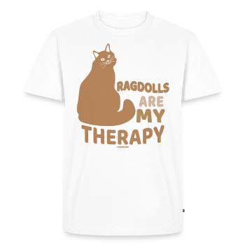 Les chats Ragdoll sont ma thérapie - T-shirt Premium bio Homme - blanc - Devant - Nico (187cm)