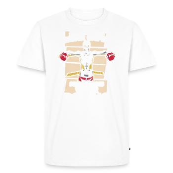 Certains héros portent des capes Certains héros portent de la boxe Glo - T-shirt Premium bio Homme - blanc - Devant - Nico (187cm)