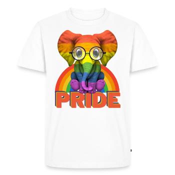 Rainbow Elephant Gay Queers LGBT Gay Pride - T-shirt Premium bio Homme - blanc - Devant - Nico (187cm)
