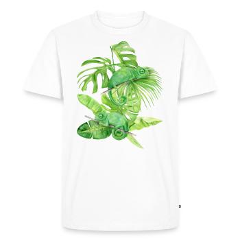 Caméléon, lézards caméléons verts - T-shirt Premium bio Homme - blanc - Devant - Nico (187cm)