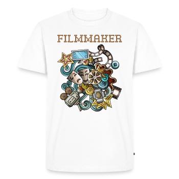 Cinéaste - Cinéastes et vidéastes drôles - T-shirt Premium bio Homme - blanc - Devant - Nico (187cm)