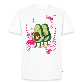 vegan Avocado Mama Papa Baby - Men's Premium Organic T-Shirt - white - Front - Nico (187cm)