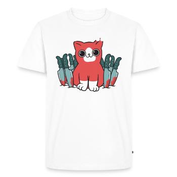 cute cat is crazy - Men's Premium Organic T-Shirt - white - Front - Nico (187cm)