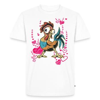 Coq cool - T-shirt Premium bio Homme - blanc - Devant - Nico (187cm)