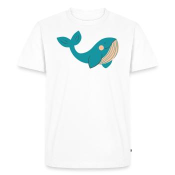 Douce grosse baleine bleue nageant dans la mer - T-shirt Premium bio Homme - blanc - Devant - Nico (187cm)