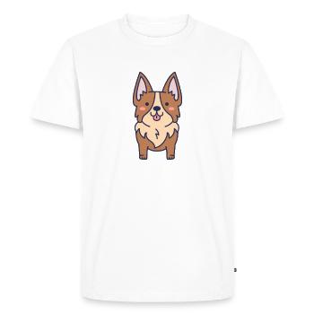mignon chien de compagnie Corgi - T-shirt Premium bio Homme - blanc - Devant - Nico (187cm)
