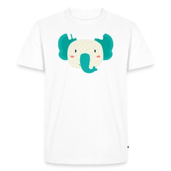 Éléphant pour enfants - T-shirt Premium bio Homme - blanc - Devant - Nico (187cm)