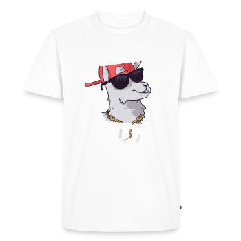 Ne jouez jamais avec les alpagas - T-shirt Premium bio Homme - blanc - Devant - Nico (187cm)