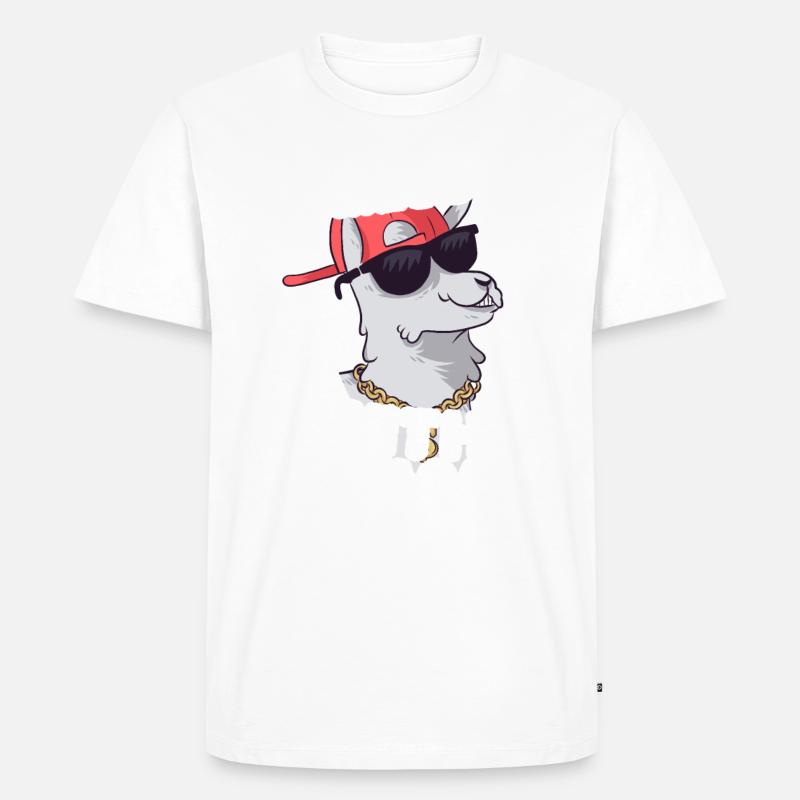 Never Mess With Alpacas - Männer Premium Bio T-Shirt - Weiß